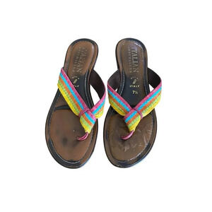 Italian Shoemakers Womens Colorful Stripe Slip On Thong Sandals US size 7.5